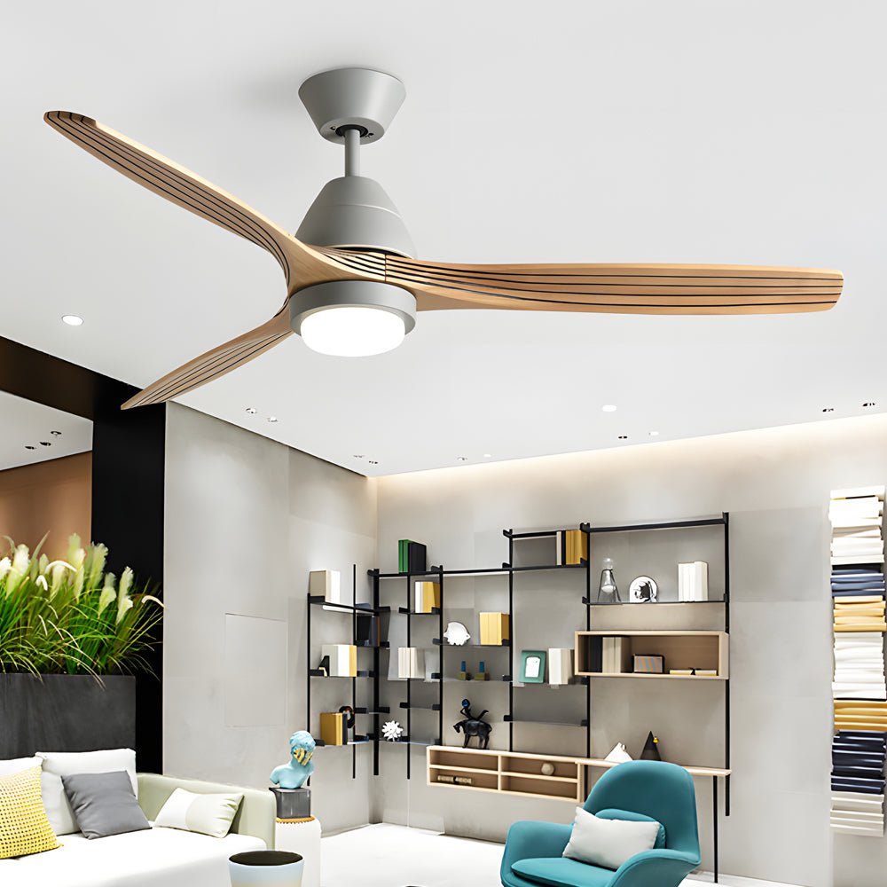 52-Inch Nordic Wooden Ceiling Fan Light with Remote Control