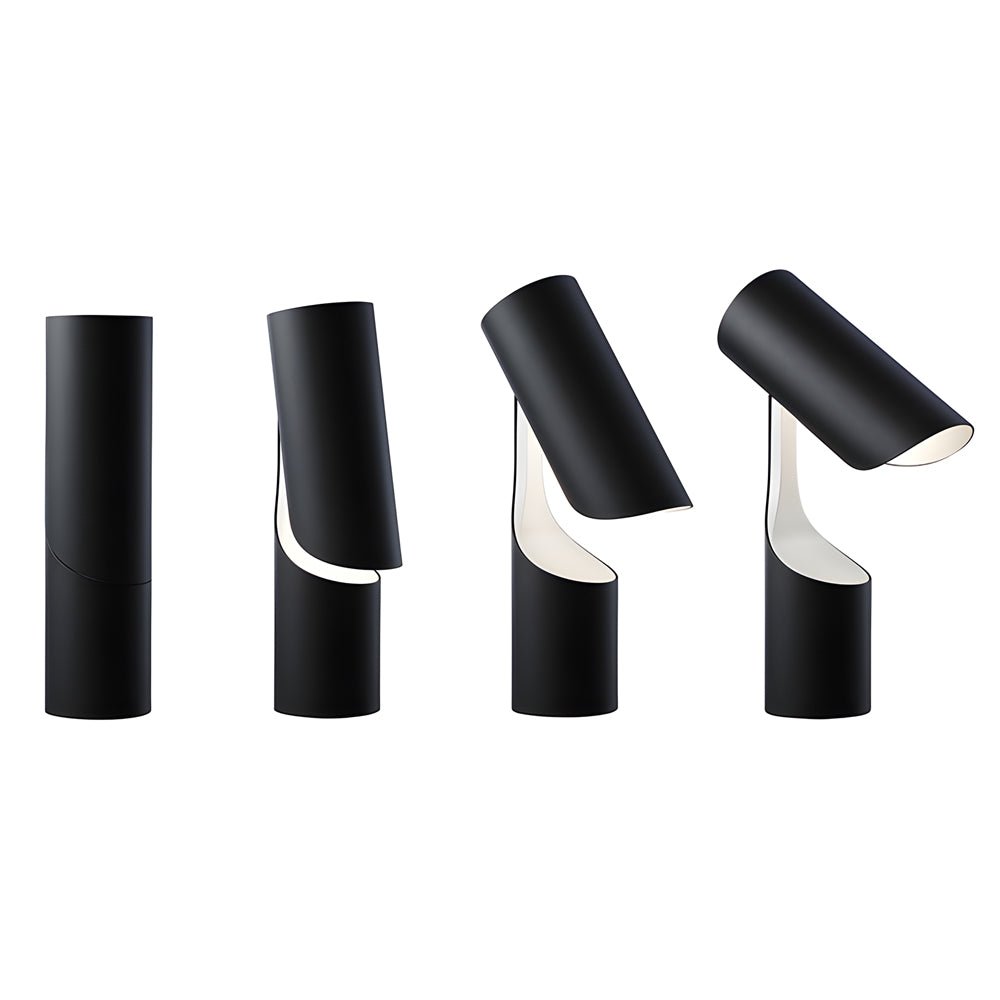 Nordic Black LED Desk Lamp with Adjustable Cylinder Design for Home Office