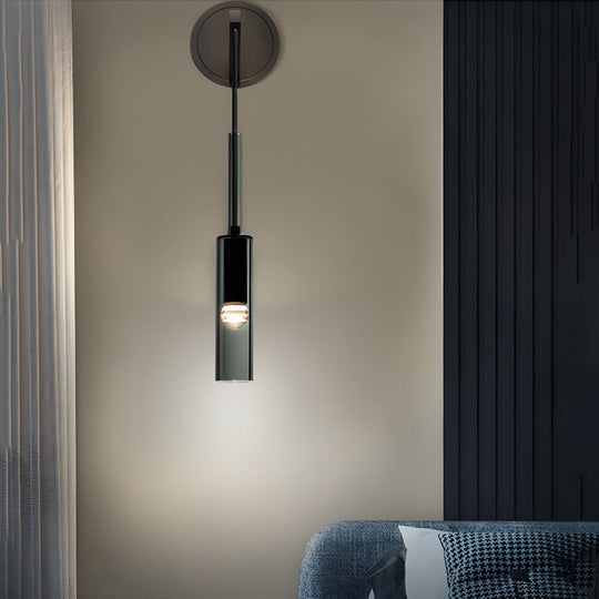 Nordic Copper Finish Wall Sconce with Suspended Glass Shade