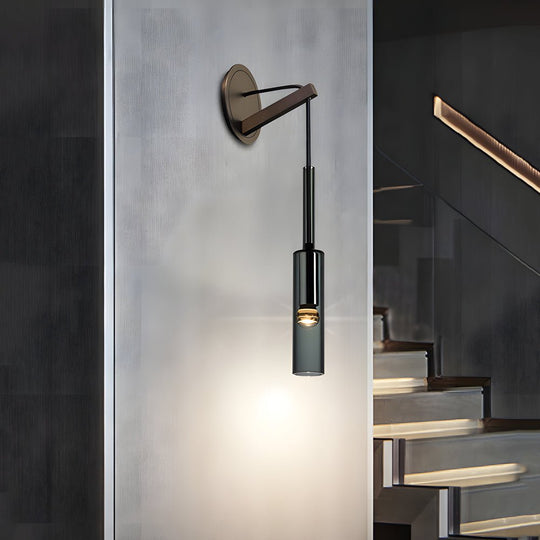 Nordic Copper Finish Wall Sconce with Suspended Glass Shade