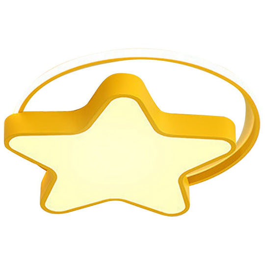 Nordic Creative Five-pointed Star Design Three-Color Dimming LED Ceiling Lamp
