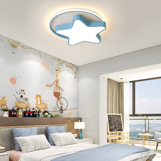 Nordic Creative Five-pointed Star Design Three-Color Dimming LED Ceiling Lamp