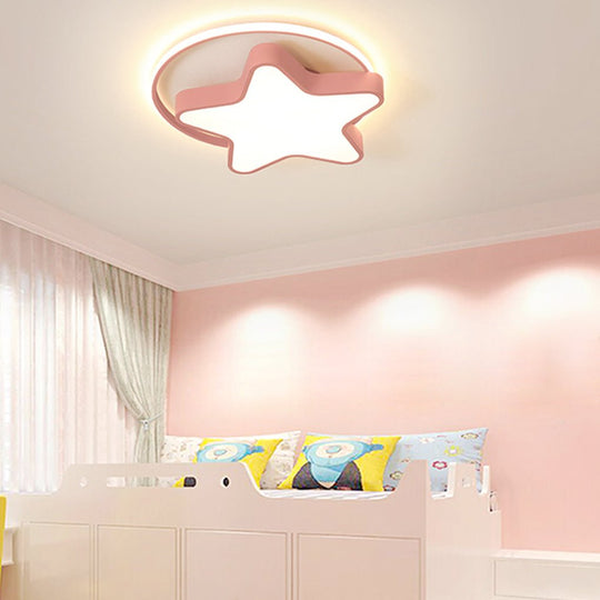 Nordic Creative Five-pointed Star Design Three-Color Dimming LED Ceiling Lamp