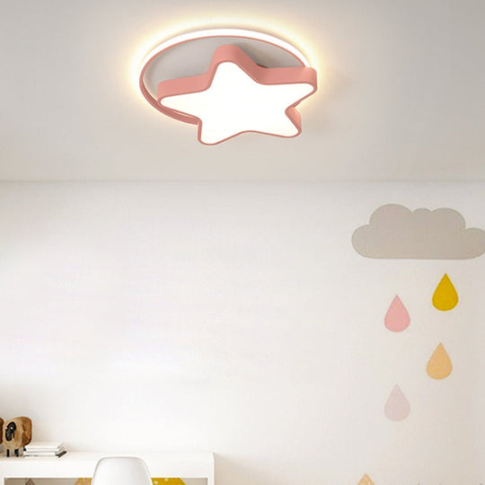 Nordic Creative Five-pointed Star Design Three-Color Dimming LED Ceiling Lamp
