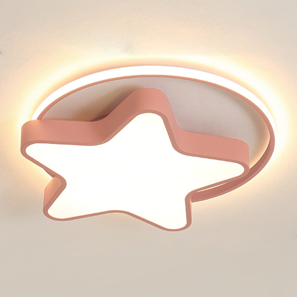 Nordic Creative Five-pointed Star Design Three-Color Dimming LED Ceiling Lamp
