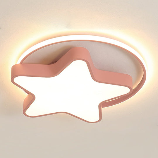 Nordic Creative Five-pointed Star Design Three-Color Dimming LED Ceiling Lamp
