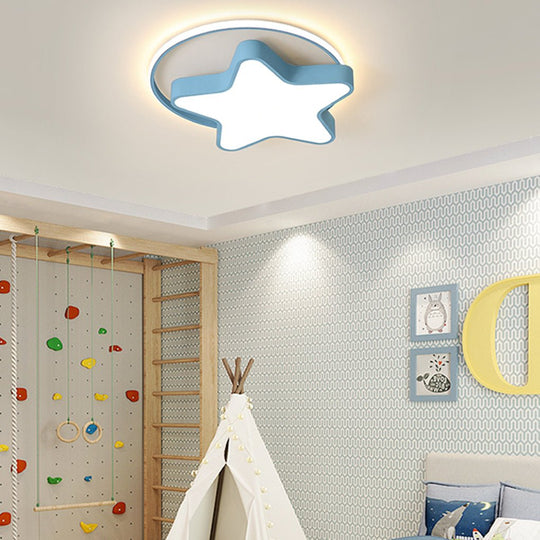 Nordic Creative Five-pointed Star Design Three-Color Dimming LED Ceiling Lamp