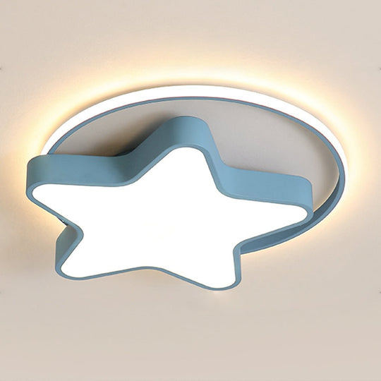 Nordic Creative Five-pointed Star Design Three-Color Dimming LED Ceiling Lamp