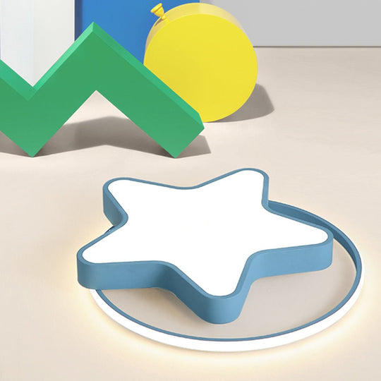 Nordic Creative Five-pointed Star Design Three-Color Dimming LED Ceiling Lamp