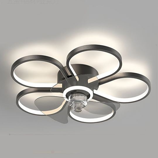 Nordic Flower LED Ceiling Fan Lamp with Flush Mount