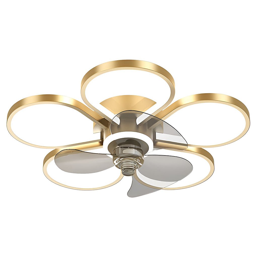 Nordic Flower LED Ceiling Fan Lamp with Flush Mount