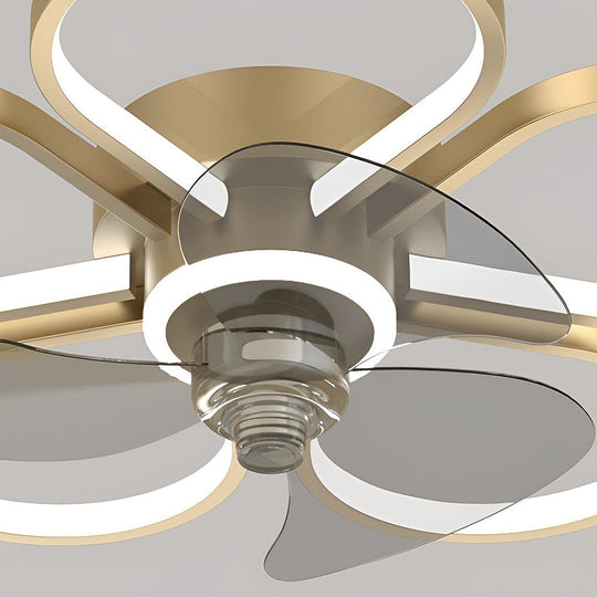 Nordic Flower LED Ceiling Fan Lamp with Flush Mount