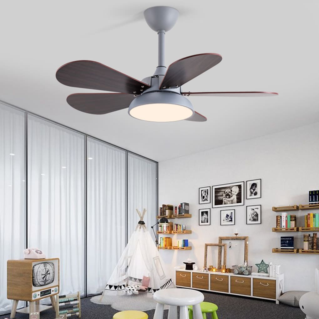 Nordic Cartoon Reversible Kids Ceiling Fan with LED Light