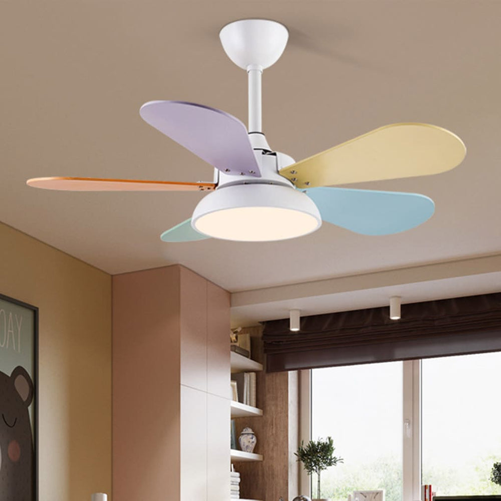 Nordic Cartoon Reversible Kids Ceiling Fan with LED Light