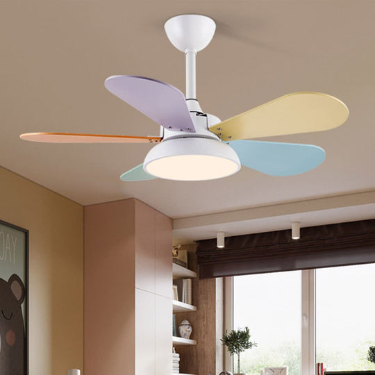 Nordic Cartoon Reversible Kids Ceiling Fan with LED Light