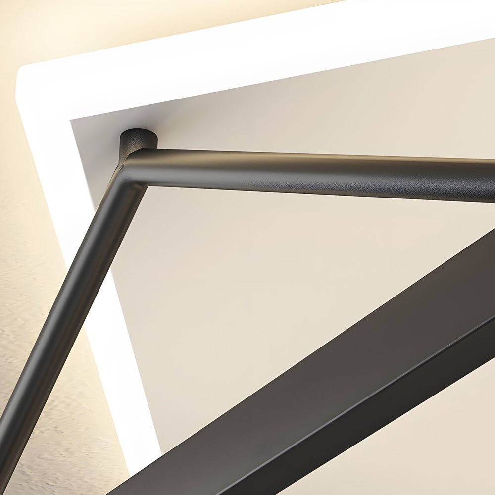 Nordic Geometric Black LED Flush Mount Ceiling Light