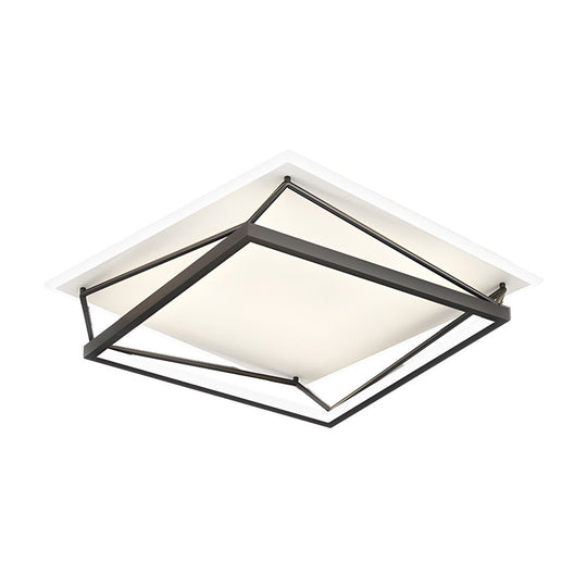Nordic Geometric Black LED Flush Mount Ceiling Light