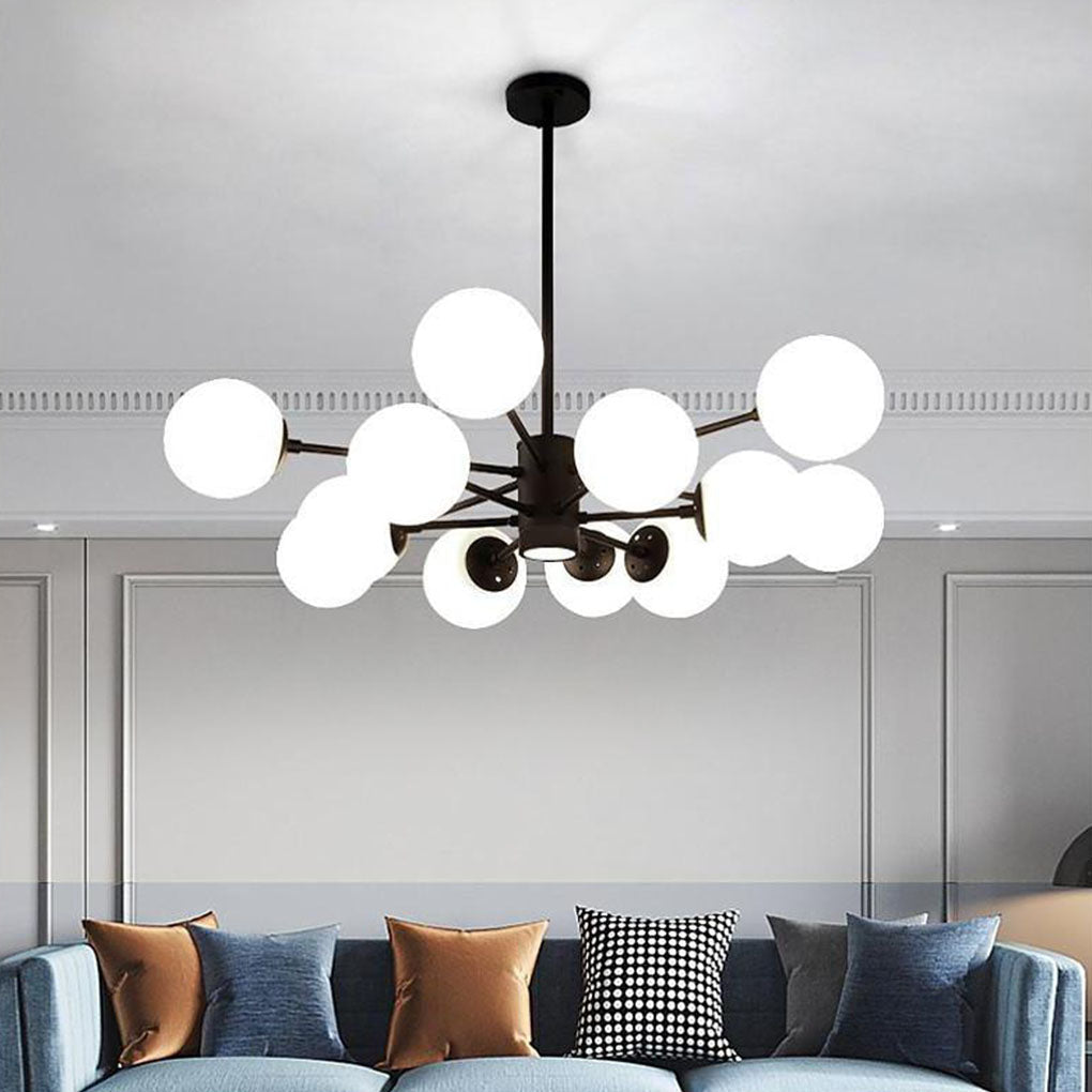 Nordic Glass Globe Cluster Chandelier
