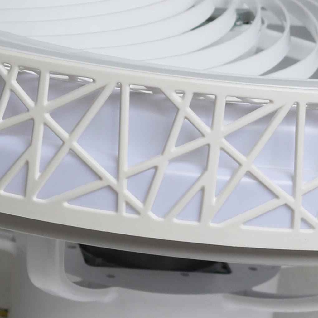Nordic Hollow Bladeless LED Ceiling Fan Lamp with Dimming