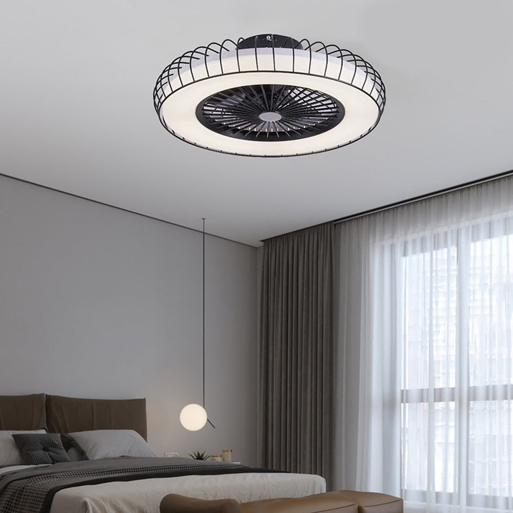 Nordic Bladeless Ceiling Fan with Stepless Dimming LED Light