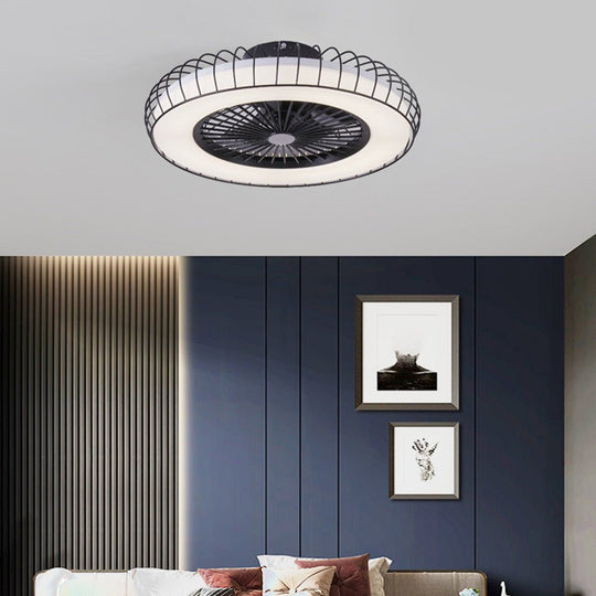 Nordic Bladeless Ceiling Fan with Stepless Dimming LED Light