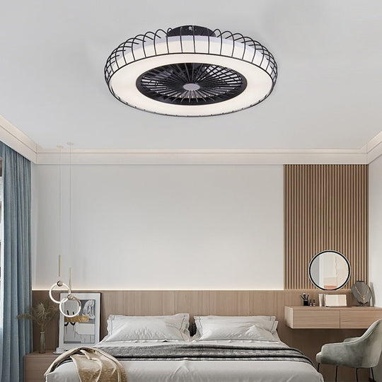 Nordic Bladeless Ceiling Fan with Stepless Dimming LED Light