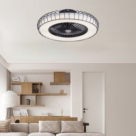 Nordic Bladeless Ceiling Fan with Stepless Dimming LED Light