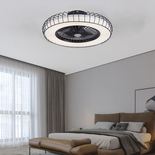 Nordic Bladeless Ceiling Fan with Stepless Dimming LED Light