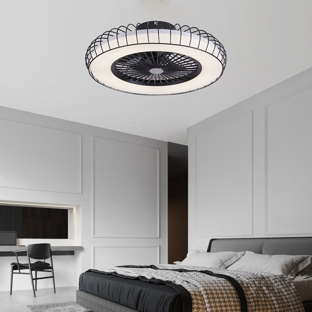 Nordic Bladeless Ceiling Fan with Stepless Dimming LED Light