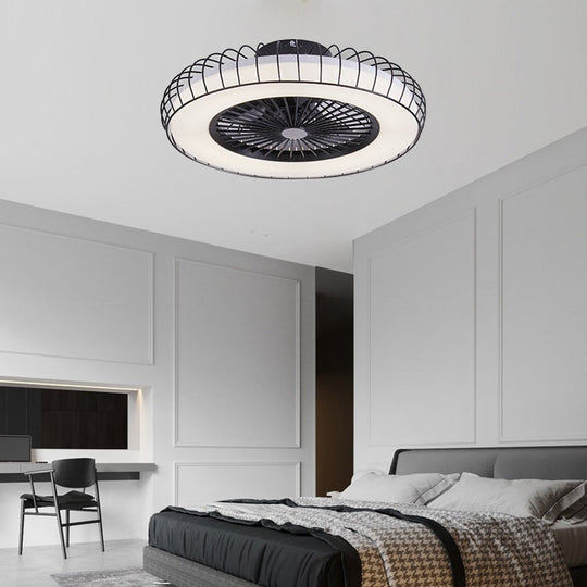 Nordic Bladeless Ceiling Fan with Stepless Dimming LED Light