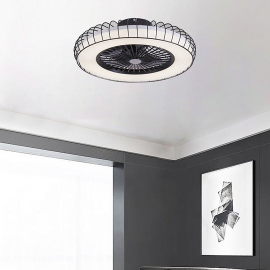 Nordic Bladeless Ceiling Fan with Stepless Dimming LED Light
