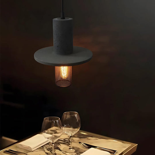 Nordic Industrial Cement and Mesh LED Pendant Light