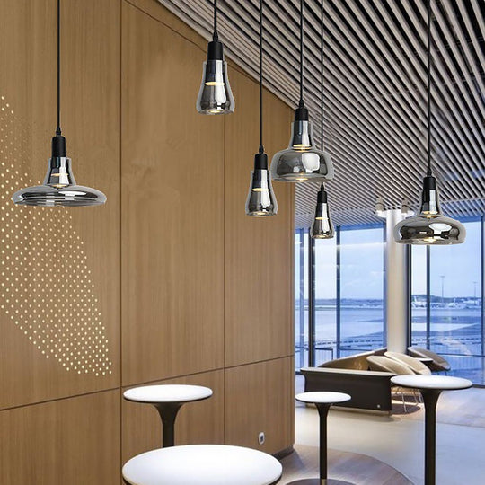 Nordic Minimalist Shadow Glass Pendant Light – LED Hanging Lighting for Living Room or Bar