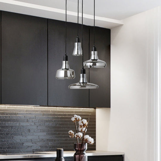 Nordic Minimalist Shadow Glass Pendant Light – LED Hanging Lighting for Living Room or Bar