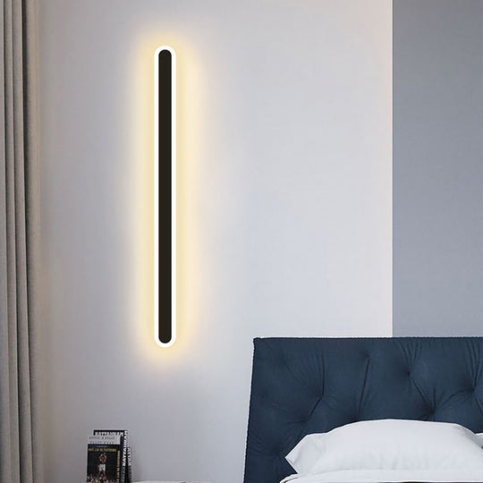 Nordic Minimalist Linear LED Black Wall Sconce