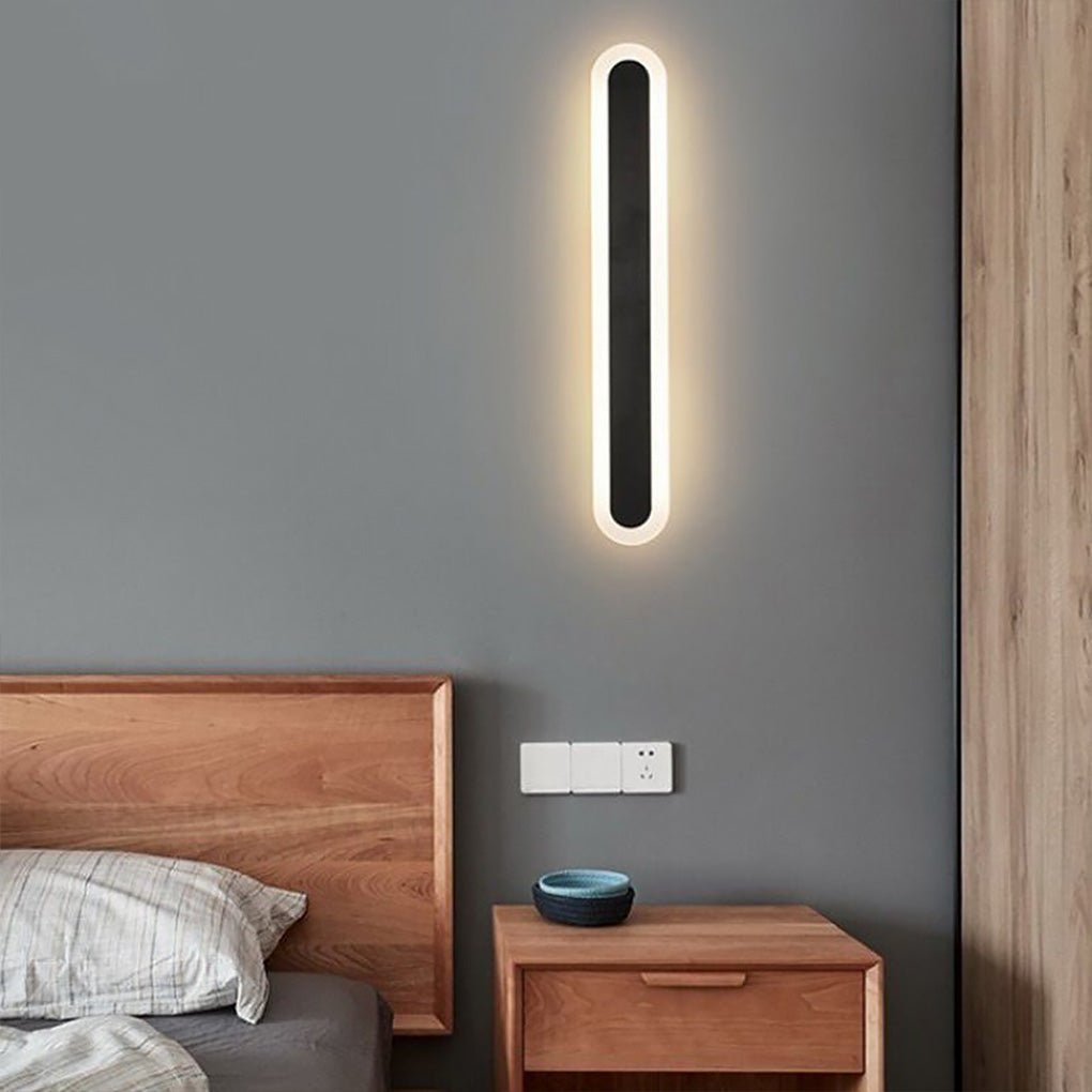 Nordic Minimalist Linear LED Black Wall Sconce