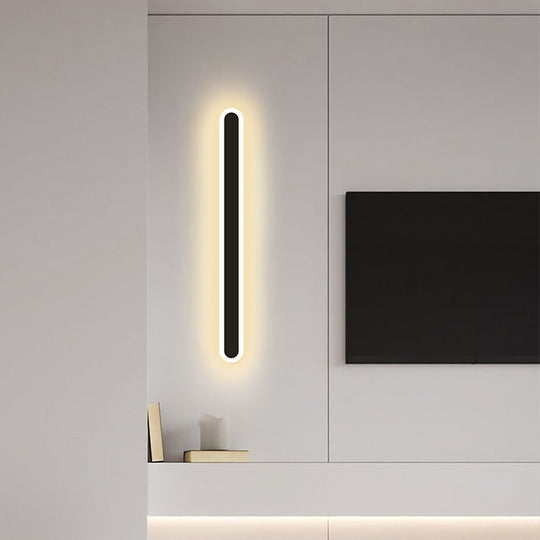 Nordic Minimalist Linear LED Black Wall Sconce