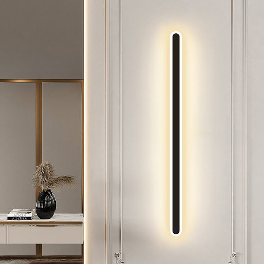 Nordic Minimalist Linear LED Black Wall Sconce