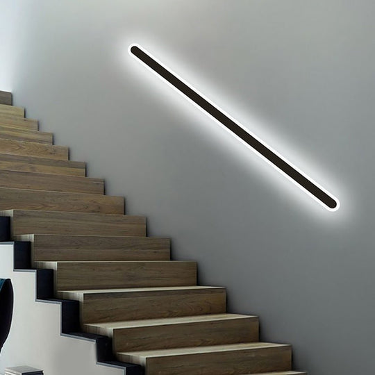 Nordic Minimalist Linear LED Black Wall Sconce