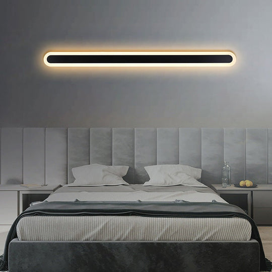 Nordic Minimalist Linear LED Black Wall Sconce