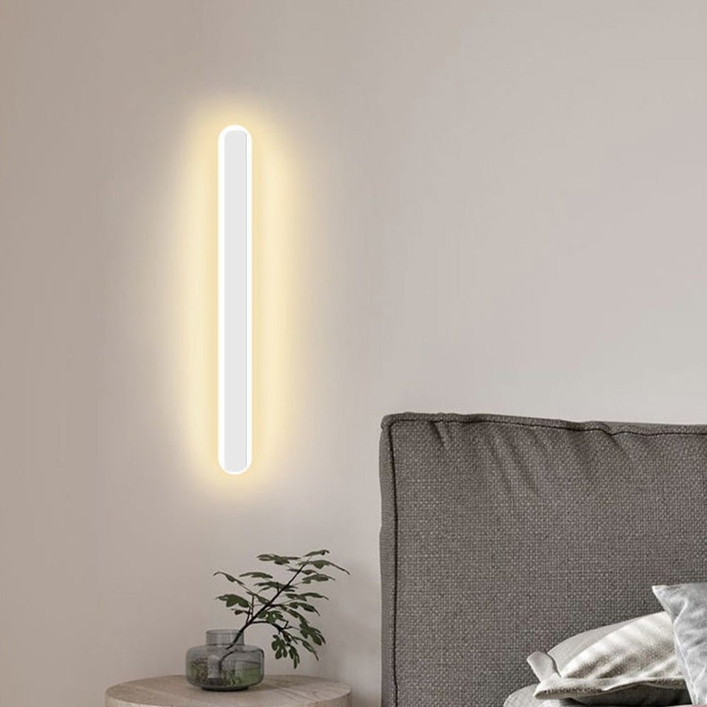 Nordic Minimalist Strip LED Wall Lamp – 3-Color Dimmable Background & Bedside Light