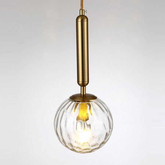 Nordic Minimalist Water Pattern Glass LED Pendant Light for Bedroom, Bedside, or Bar