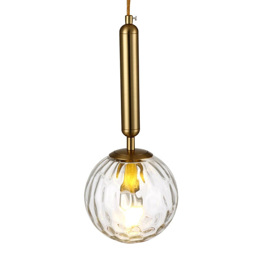 Nordic Minimalist Water Pattern Glass LED Pendant Light for Bedroom, Bedside, or Bar