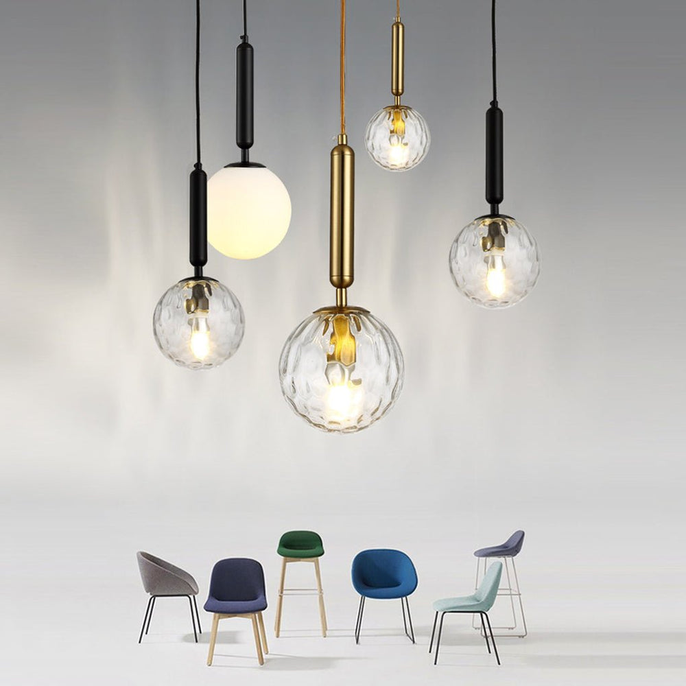 Nordic Minimalist Water Pattern Glass LED Pendant Light for Bedroom, Bedside, or Bar