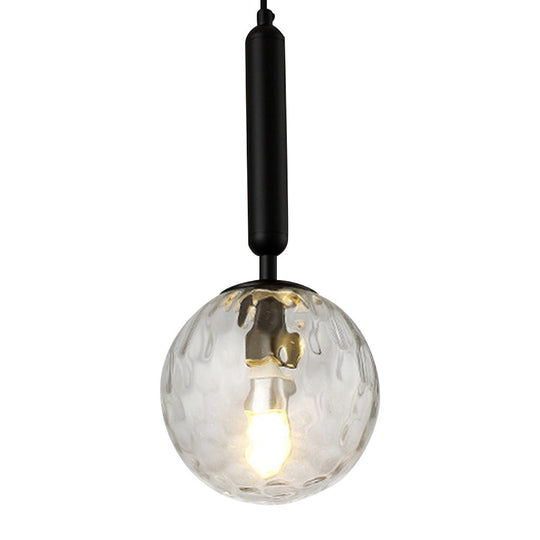 Nordic Minimalist Water Pattern Glass LED Pendant Light for Bedroom, Bedside, or Bar