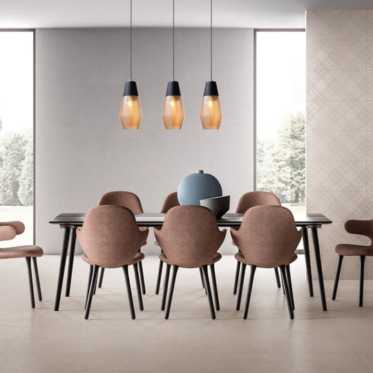 Nordic Modern Minimalist Spiral Pattern Glass Chandelier for Café, Bedside, or Bar