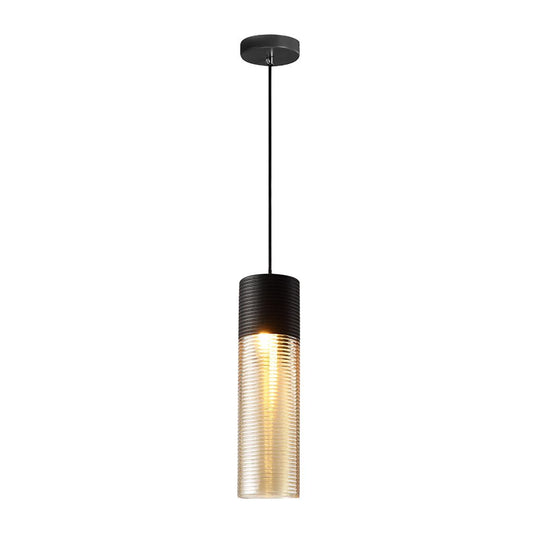Nordic Modern Minimalist Spiral Pattern Glass Chandelier for Café, Bedside, or Bar