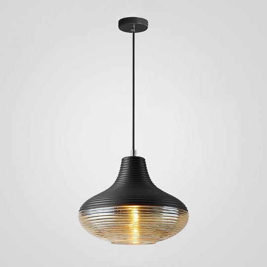 Nordic Modern Minimalist Spiral Pattern Glass Chandelier for Café, Bedside, or Bar