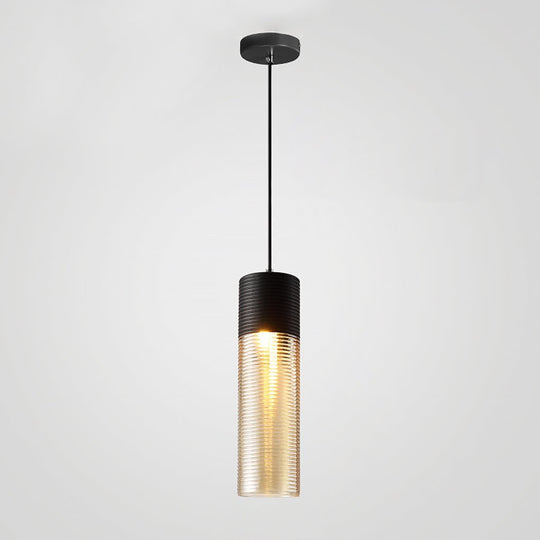 Nordic Modern Minimalist Spiral Pattern Glass Chandelier for Café, Bedside, or Bar