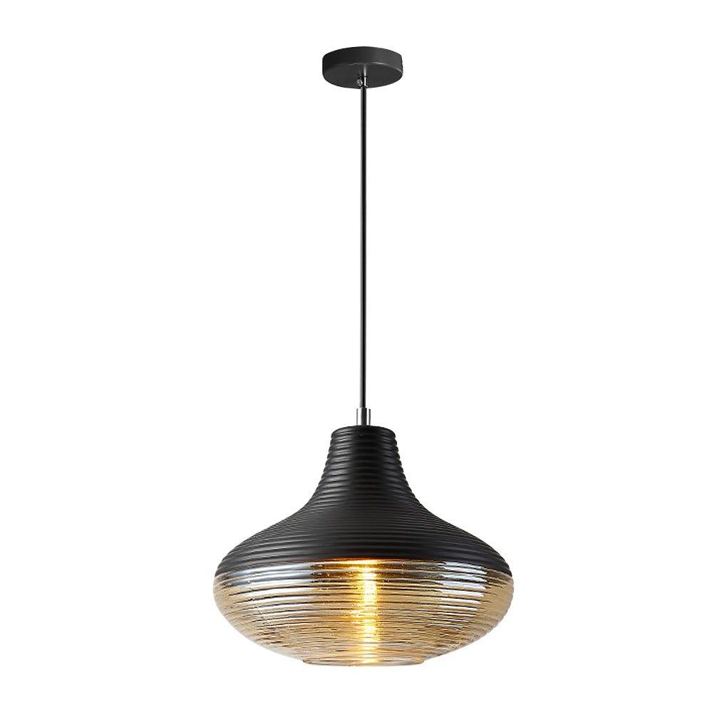 Nordic Modern Minimalist Spiral Pattern Glass Chandelier for Café, Bedside, or Bar